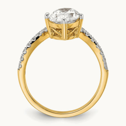 Asymmetric Oval Semi-Mount Engagement. Ring, 0.50 ct tw