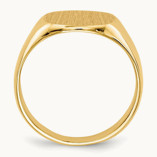 13.5x12. Closed Back Mens Signet Ring, 5mm, 14K