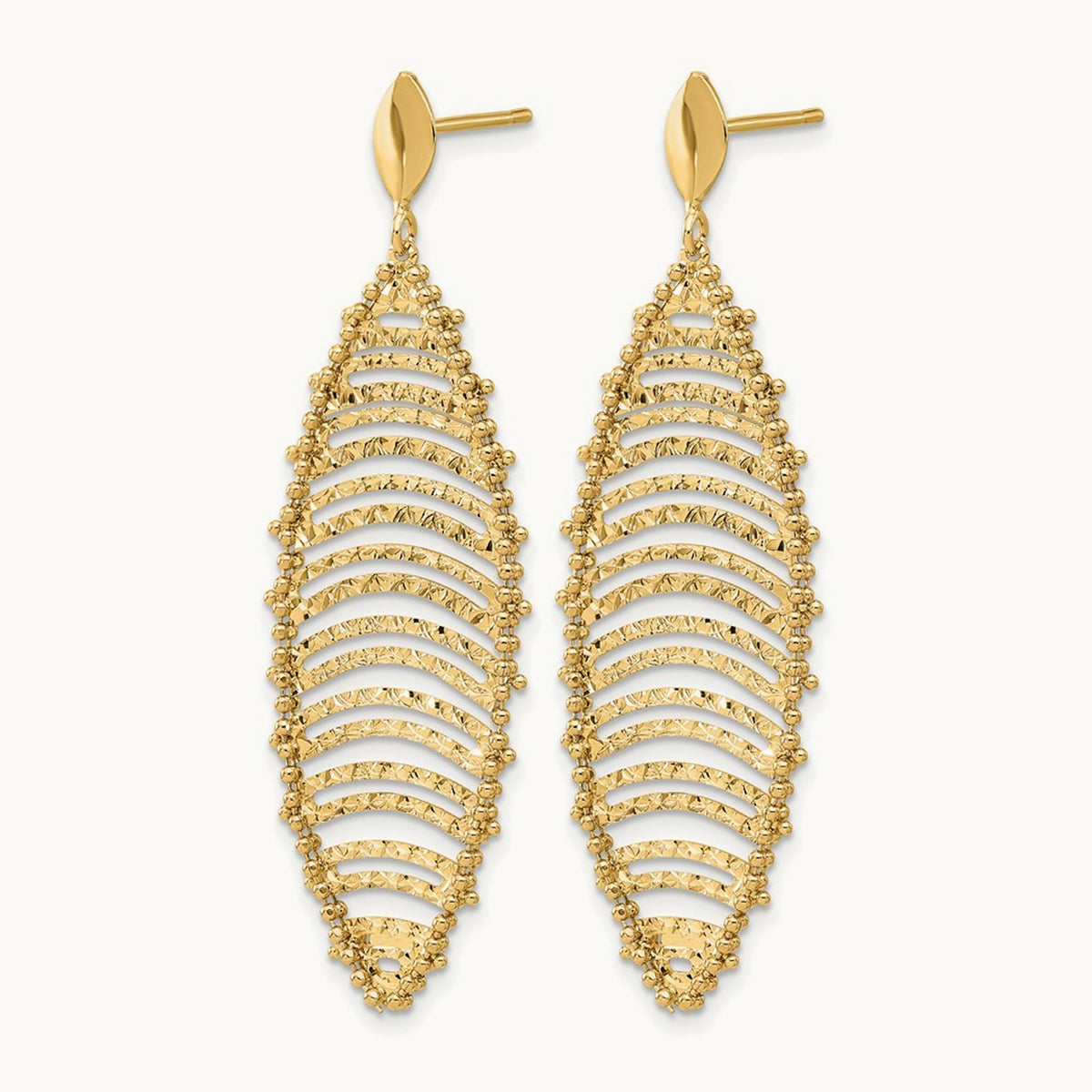 Polished and Textured Post Dangle Earrings — Leslie's — photo set