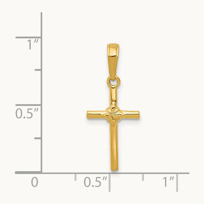 Polished Cross Charm, 14K