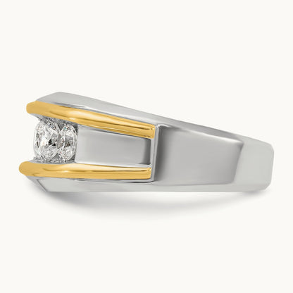 IBGoodman Men's Polished 5-Stone Diamond Ring, 14K Two-tone