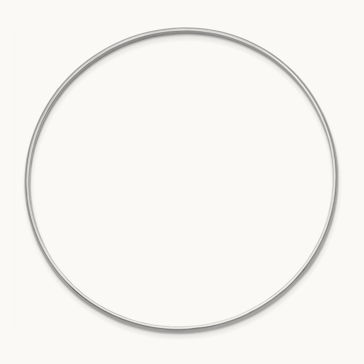 Solid Polished Half-Round Slip-On Bangle — 14K White Gold, 2mm