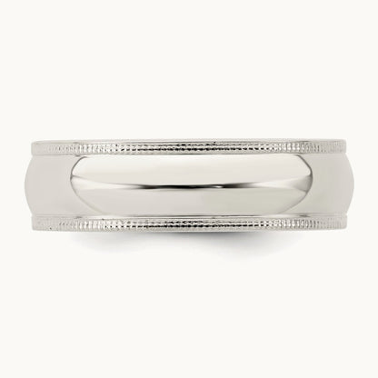 Comfort Fit Half Round Milgrain Band — photo set