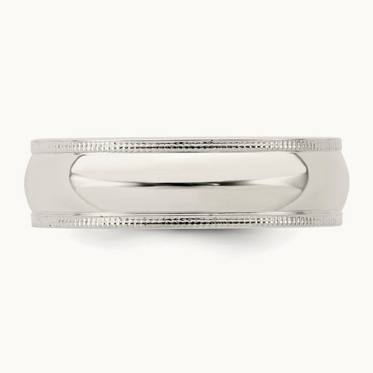 Comfort Fit Half Round Milgrain Band — photo set