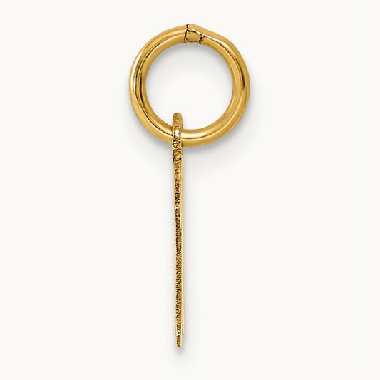 Small Script Letter N Initial Charm, 14K