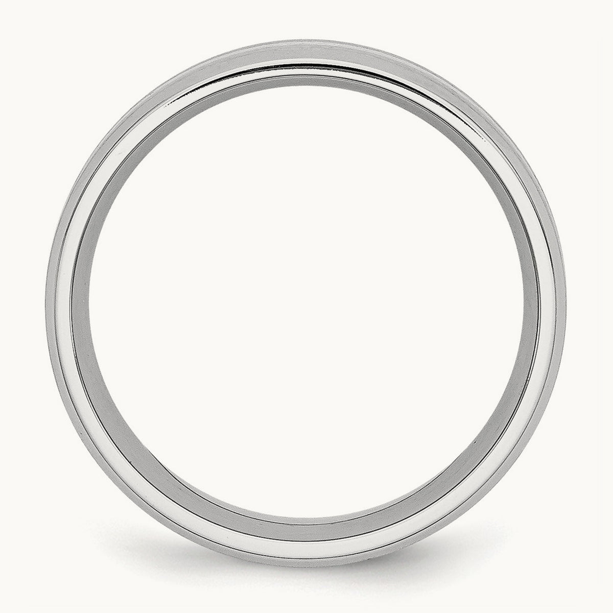 Cobalt Sterling Silver Inlay Satin and Polished Beveled Edge Band — photo set