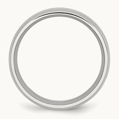 Cobalt Sterling Silver Inlay Satin and Polished Beveled Edge Band — photo set