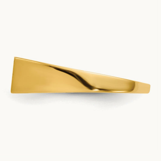 12.0x5. Closed Back Signet Ring, 5mm, 14K