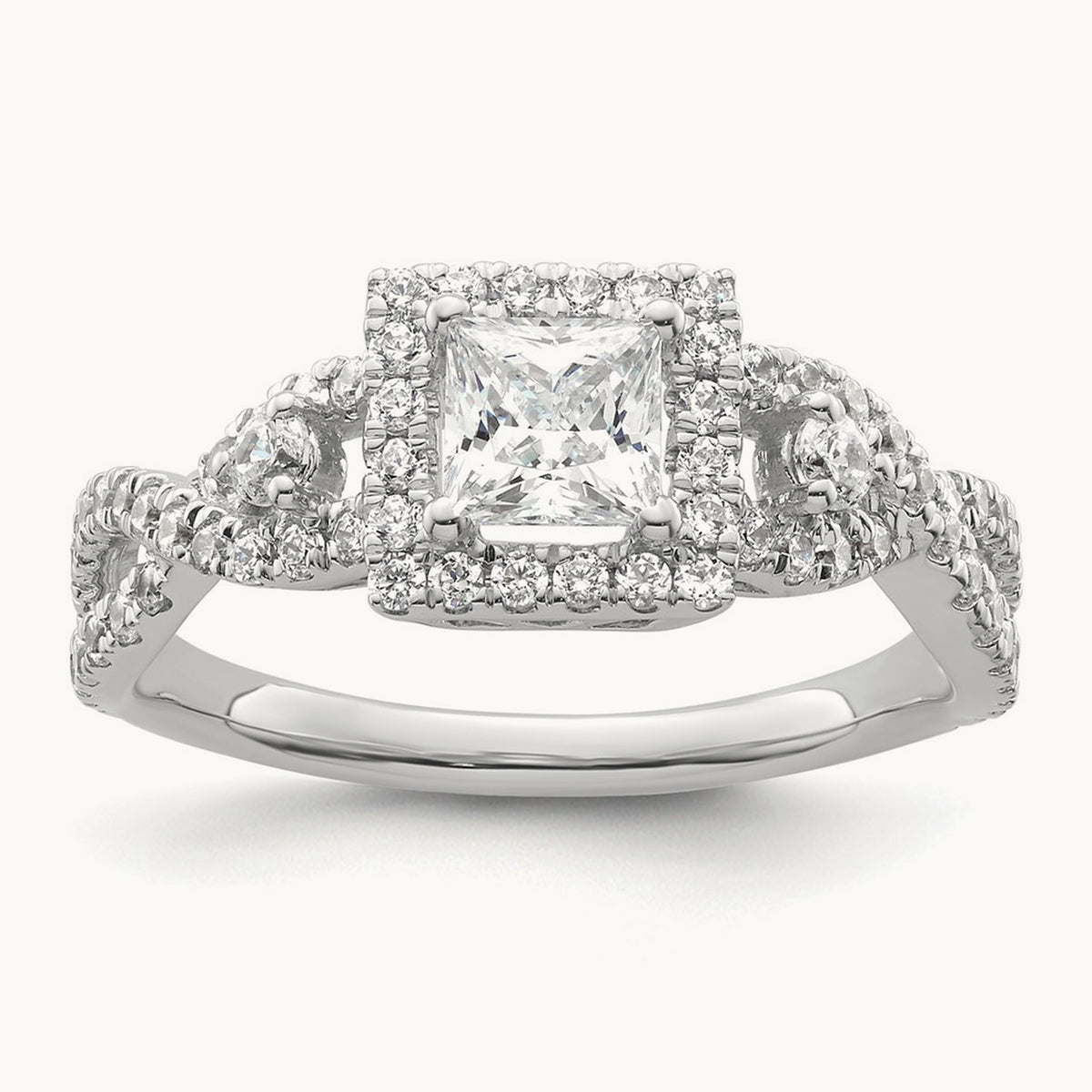 Princess Semi-Mount Halo Engagement Ring, 0.50 ct tw