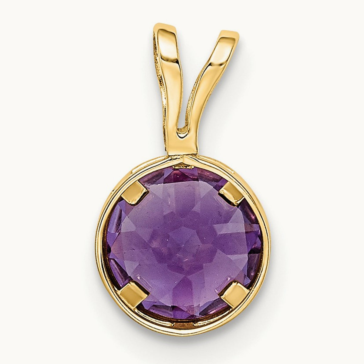 Amethyst bezel pendant — photo set