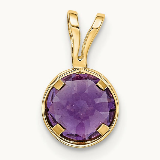 Amethyst bezel pendant — photo set