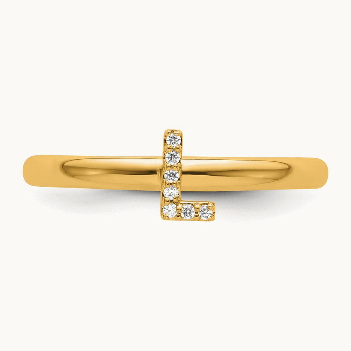 Stackable Diamond Ring — 14K Yellow Gold, L