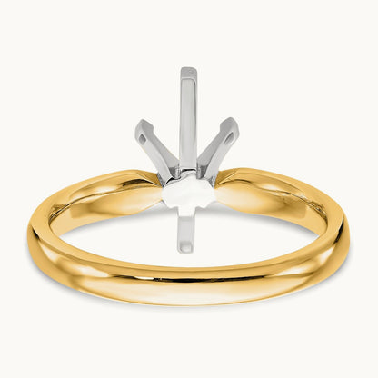 1.5ct. Tulip-Head Comfort-Fit Marquise Solitaire Mounting, 14K Two-tone