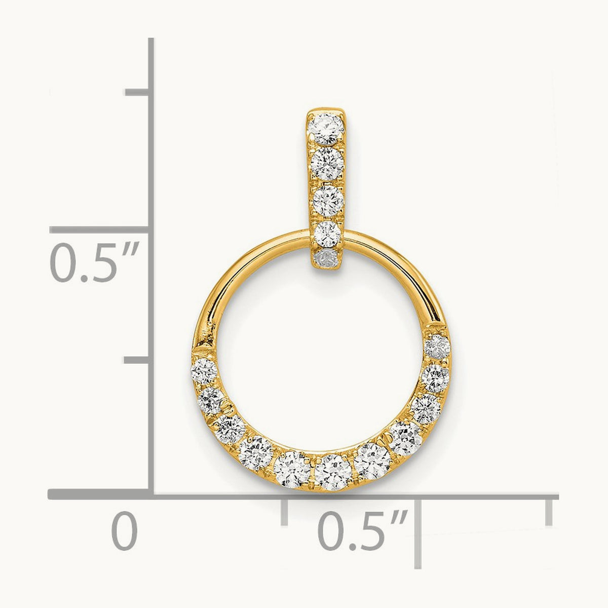 Circle Diamond Pendant — 14K Yellow Gold