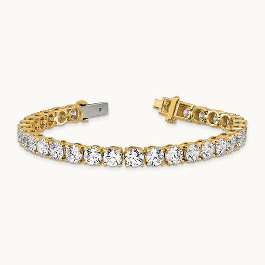 Tennis Bracelet, 22.50 ct tw Lab-Grown Diamond — 14K Yellow Gold