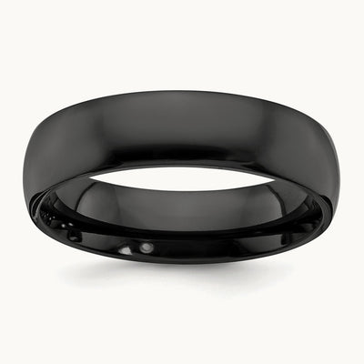 Black Zirconium Polished Band, 6mm