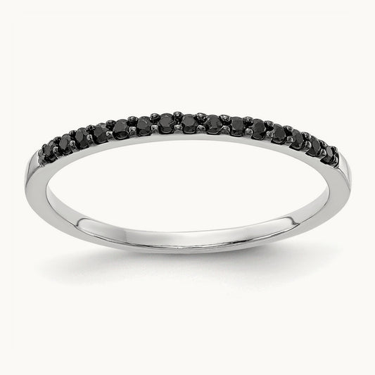 Black Diamond Band, 14K White Gold