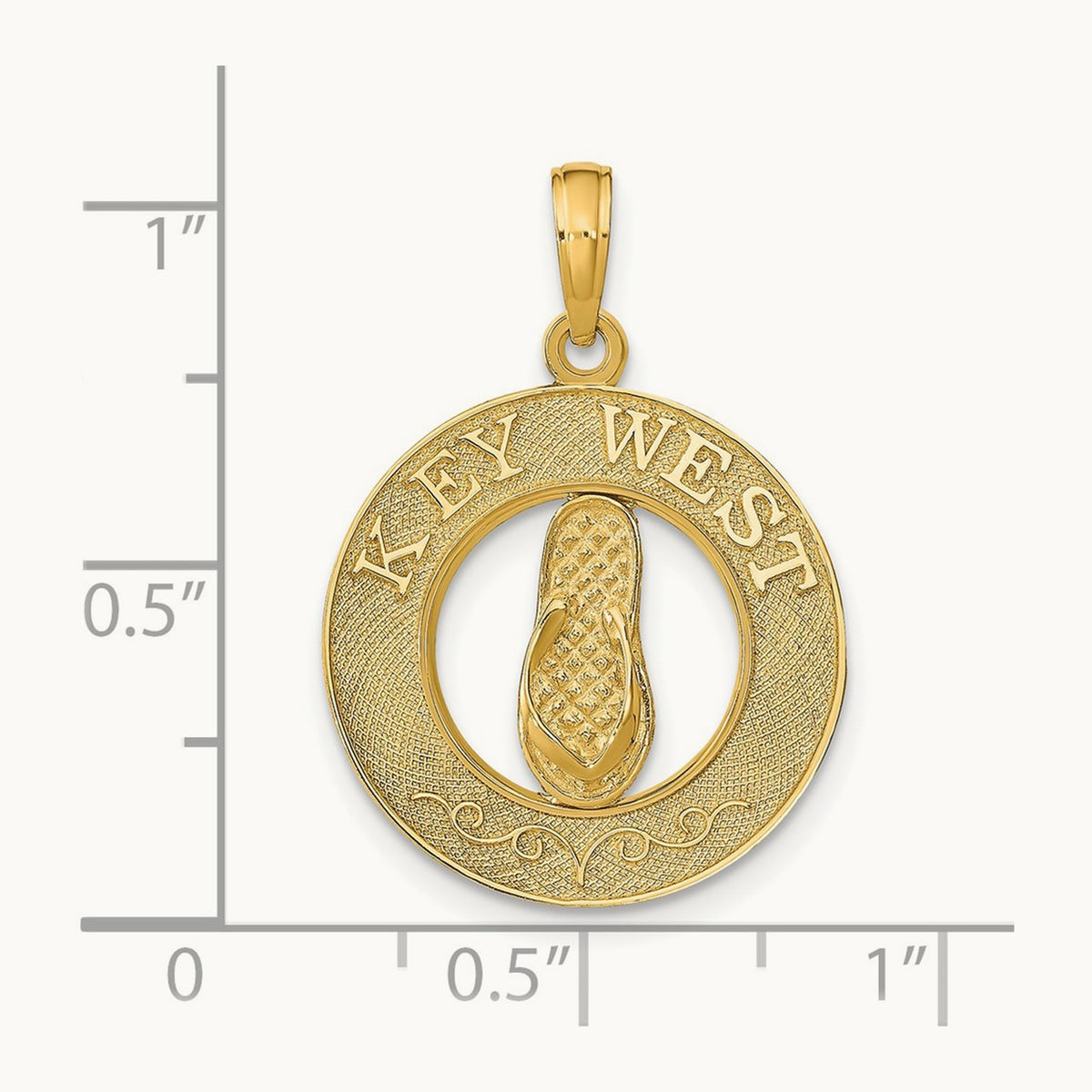 KEY WEST Flip Flop Pendant, 14K