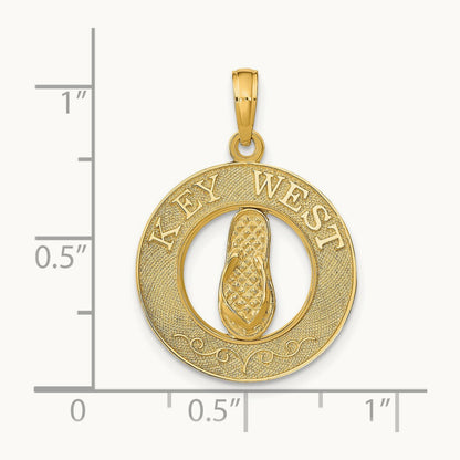 KEY WEST Flip Flop Pendant, 14K