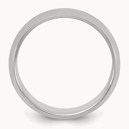 Rhodium-plated Half-Round Band — photo set