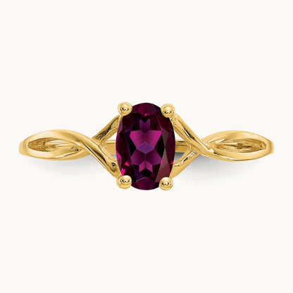 Rhodolite Garnet Birthstone Ring, 14K
