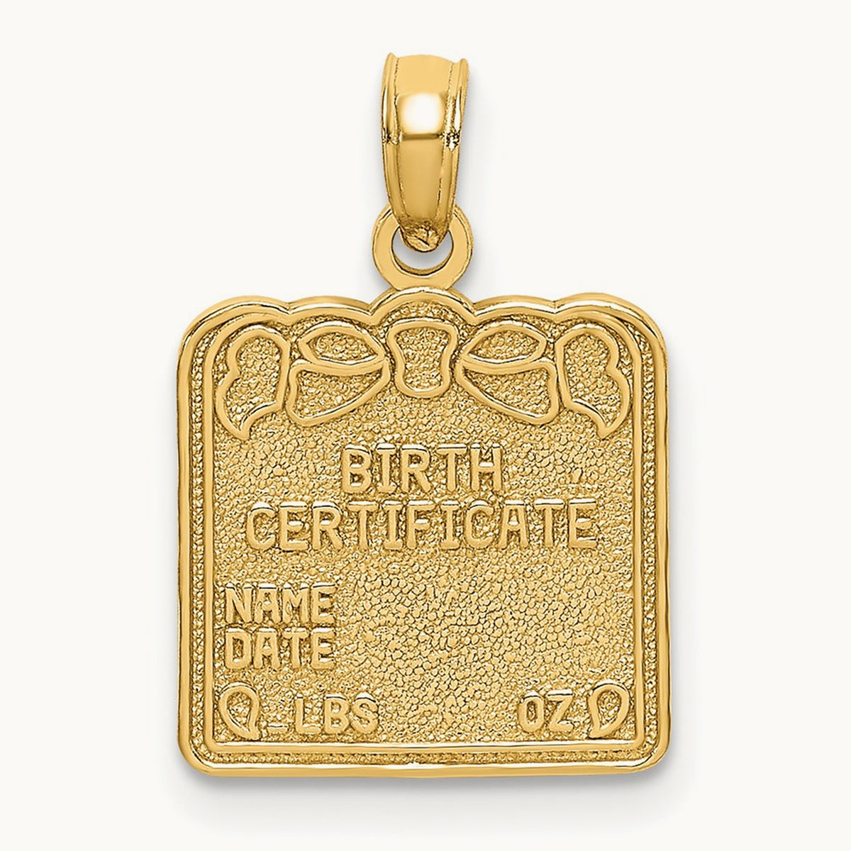 BIRTH CERTIFICATE Charm, 14K