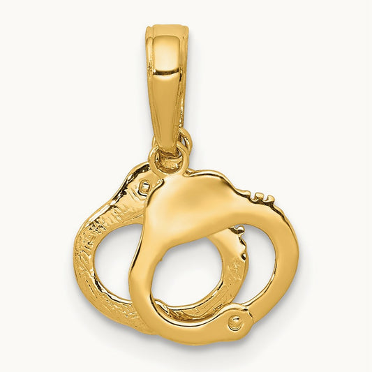 2-Piece Handcuffs Pendant, 14K