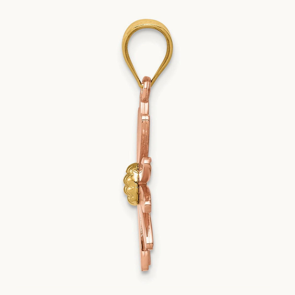 Daisy Pendant, 14K Two-tone Rose with Yellow Gold