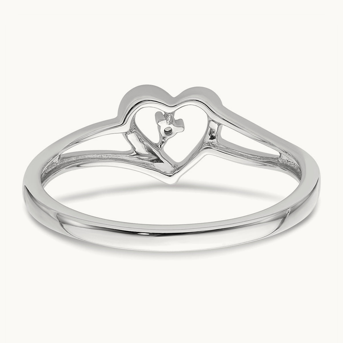 First Promise Heart Complete Diamond Promise/Engagement Ring, 14K White