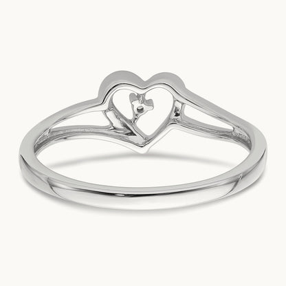 First Promise Heart Complete Diamond Promise/Engagement Ring, 14K White