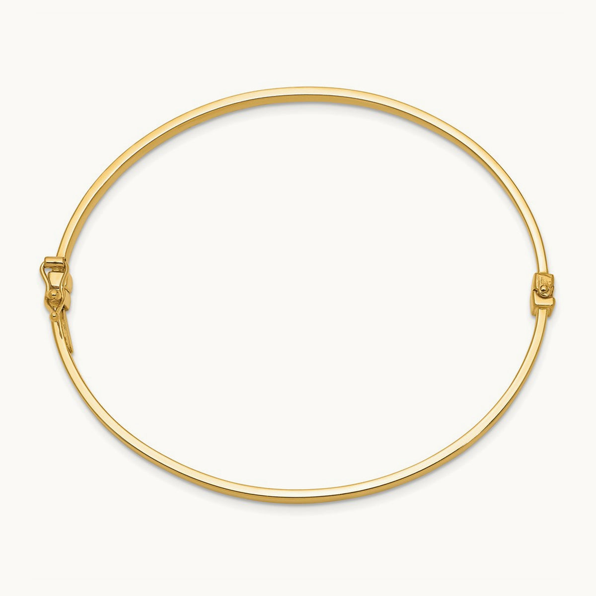 Polished Hinged Bangle Bracelet — 14K Yellow Gold