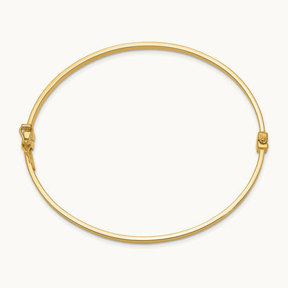 Polished Hinged Bangle Bracelet — 14K Yellow Gold