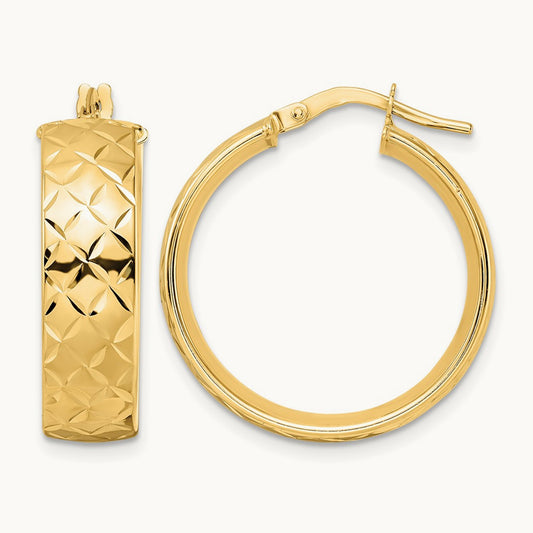 Polished Textured Hoop Earrings — photo set
