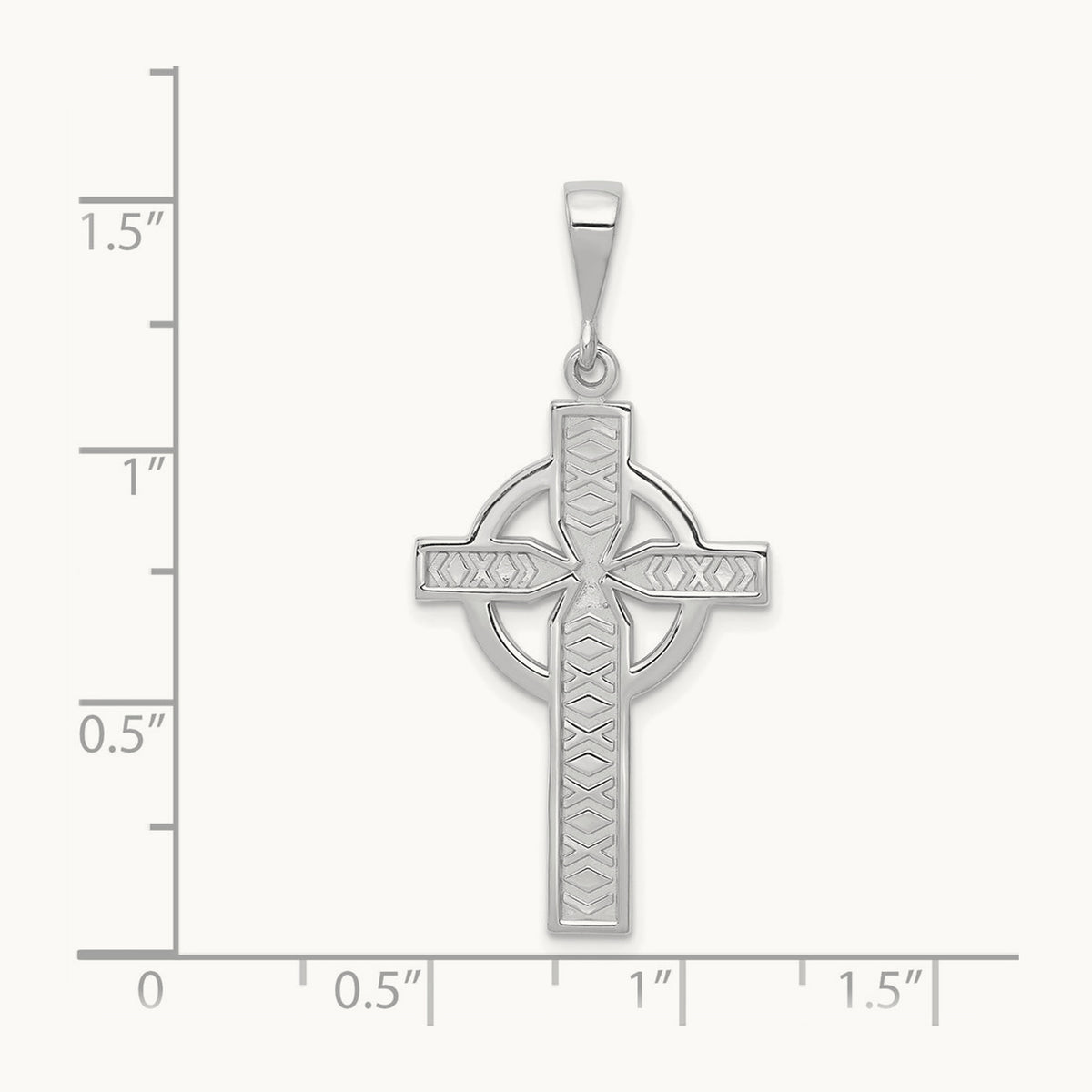 Celtic Cross Charm — 14K White Gold, 38mm