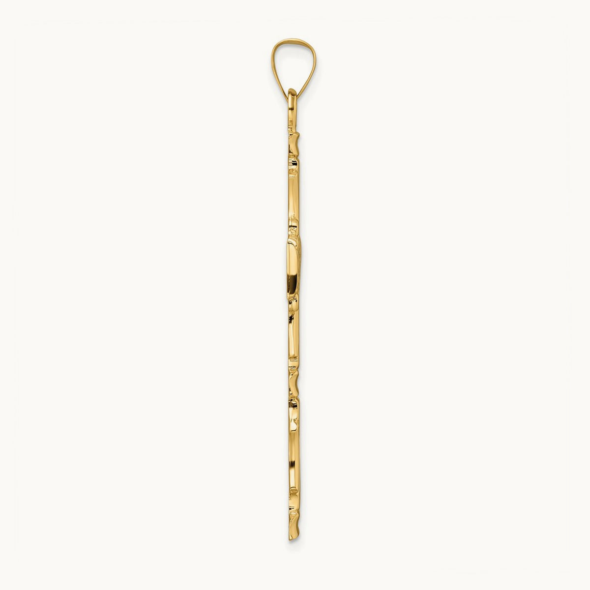 Polished Solid Fancy Design Cross Pendant — 52.42mm