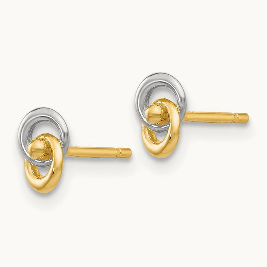 & Rhodium Love Knot Ear, 14K