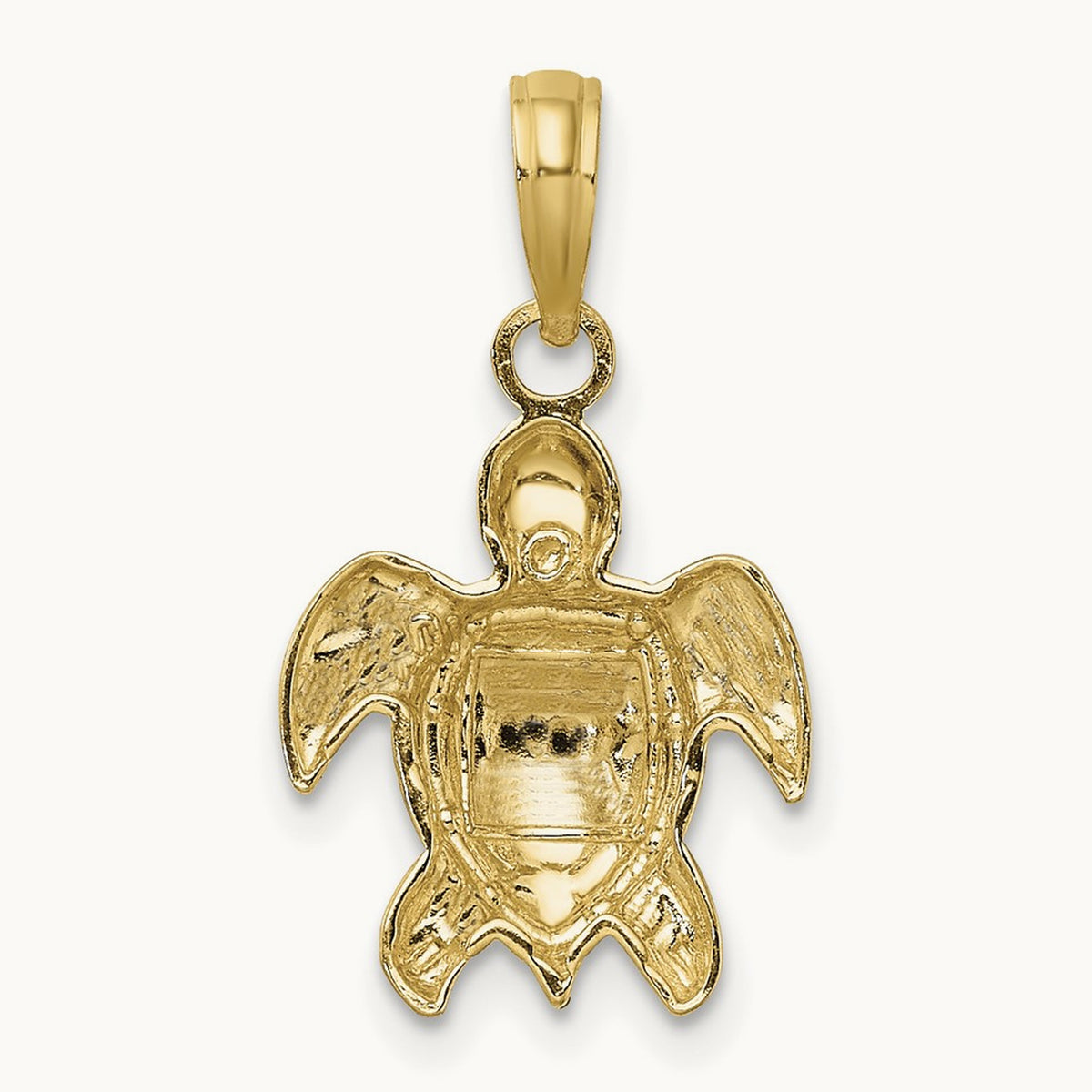 Textured Sea Turtle Charm — 14K Yellow Gold, 14.3mm