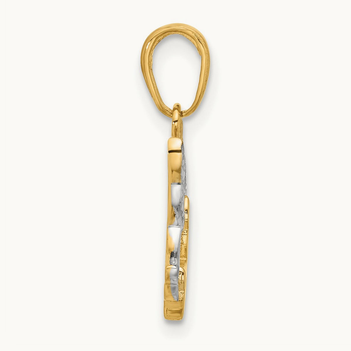 D/C Doves Pendant, 14K with White Rhodium