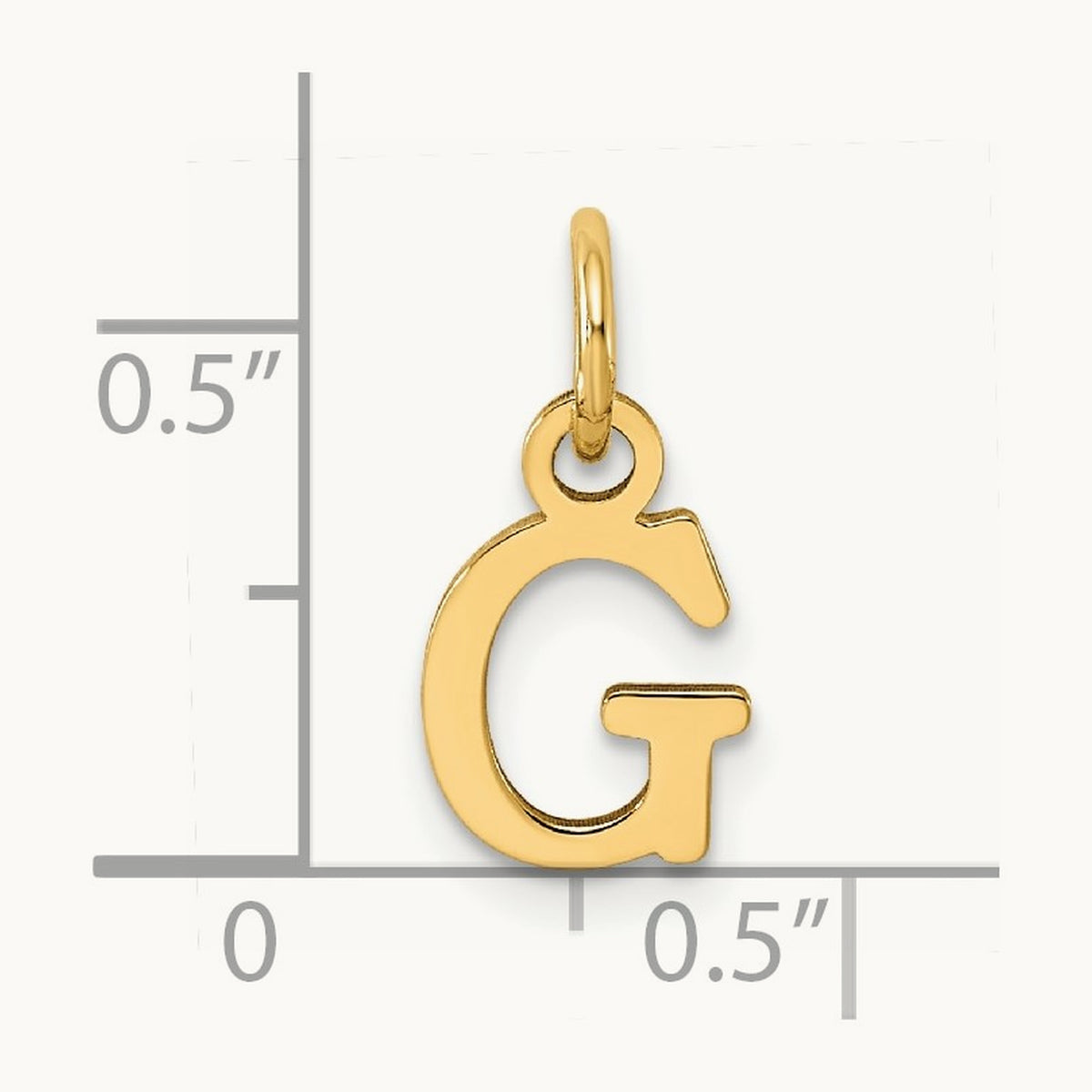 Cutout Letter G Initial Pendant, 14K Yellow Gold