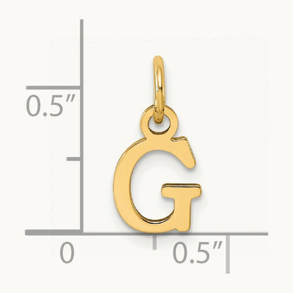 Cutout Letter G Initial Pendant, 14K Yellow Gold