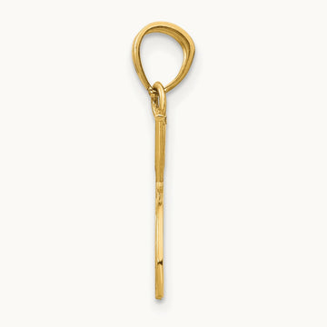 Double Tennis Racquet Charm — 14K Yellow Gold