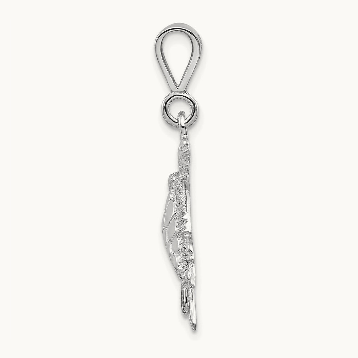 Solid Polished Open-Backed Sea Turtle Pendant — 32mm
