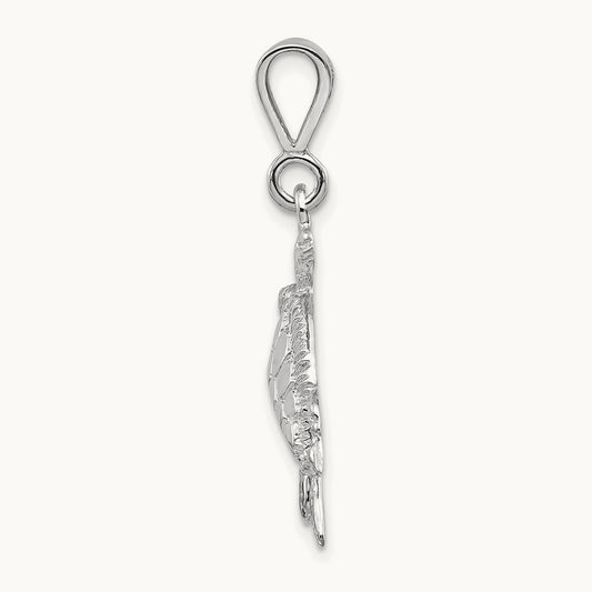 Solid Polished Open-Backed Sea Turtle Pendant — 32mm