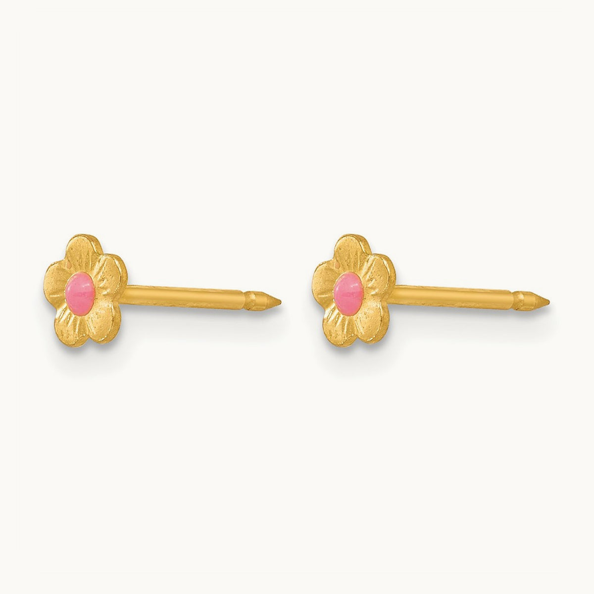 Inverness 14k Epoxy Fill Pink Mini Flower Earrings