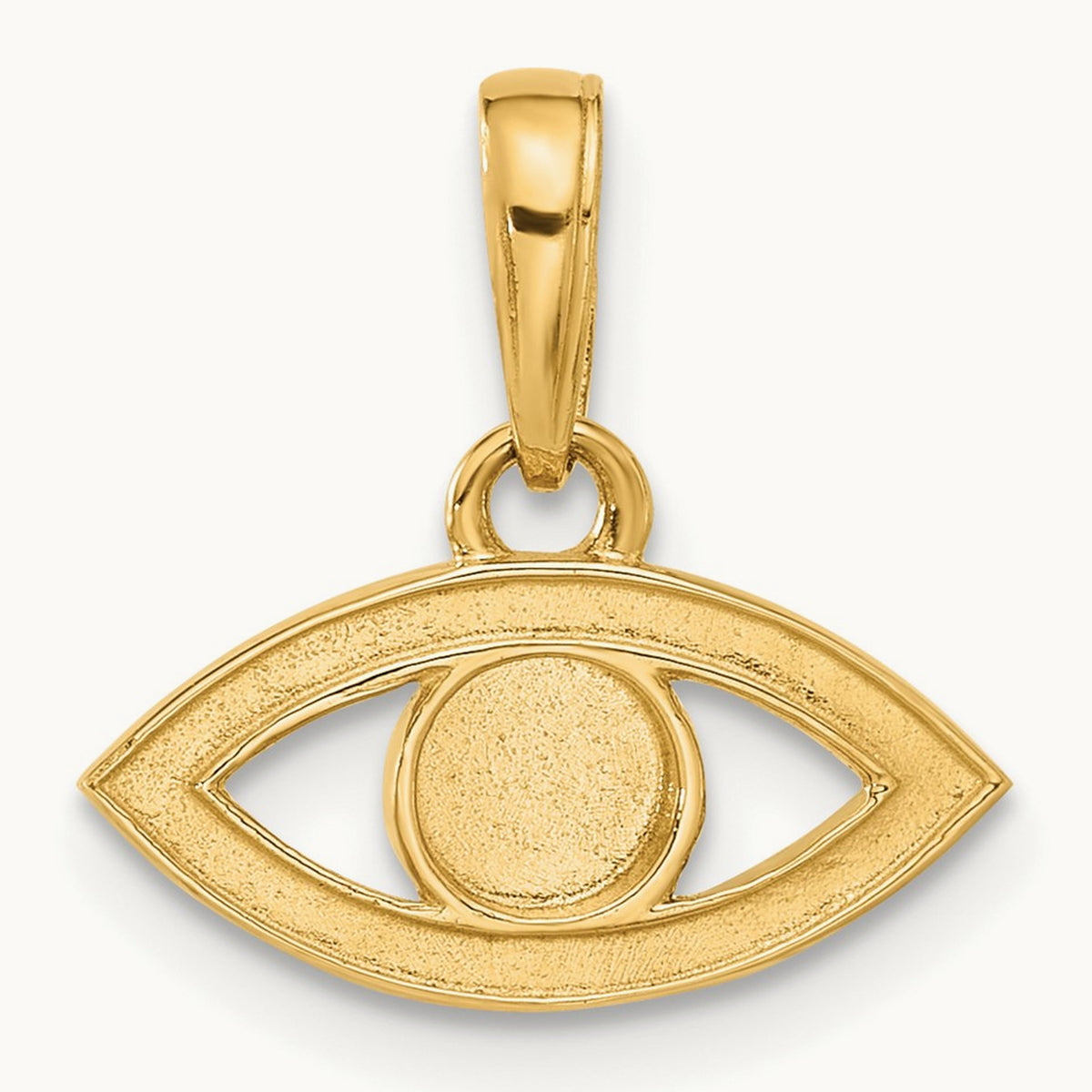 D/C Evil Eye Pendant, 14K with White Rhodium