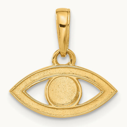 D/C Evil Eye Pendant, 14K with White Rhodium