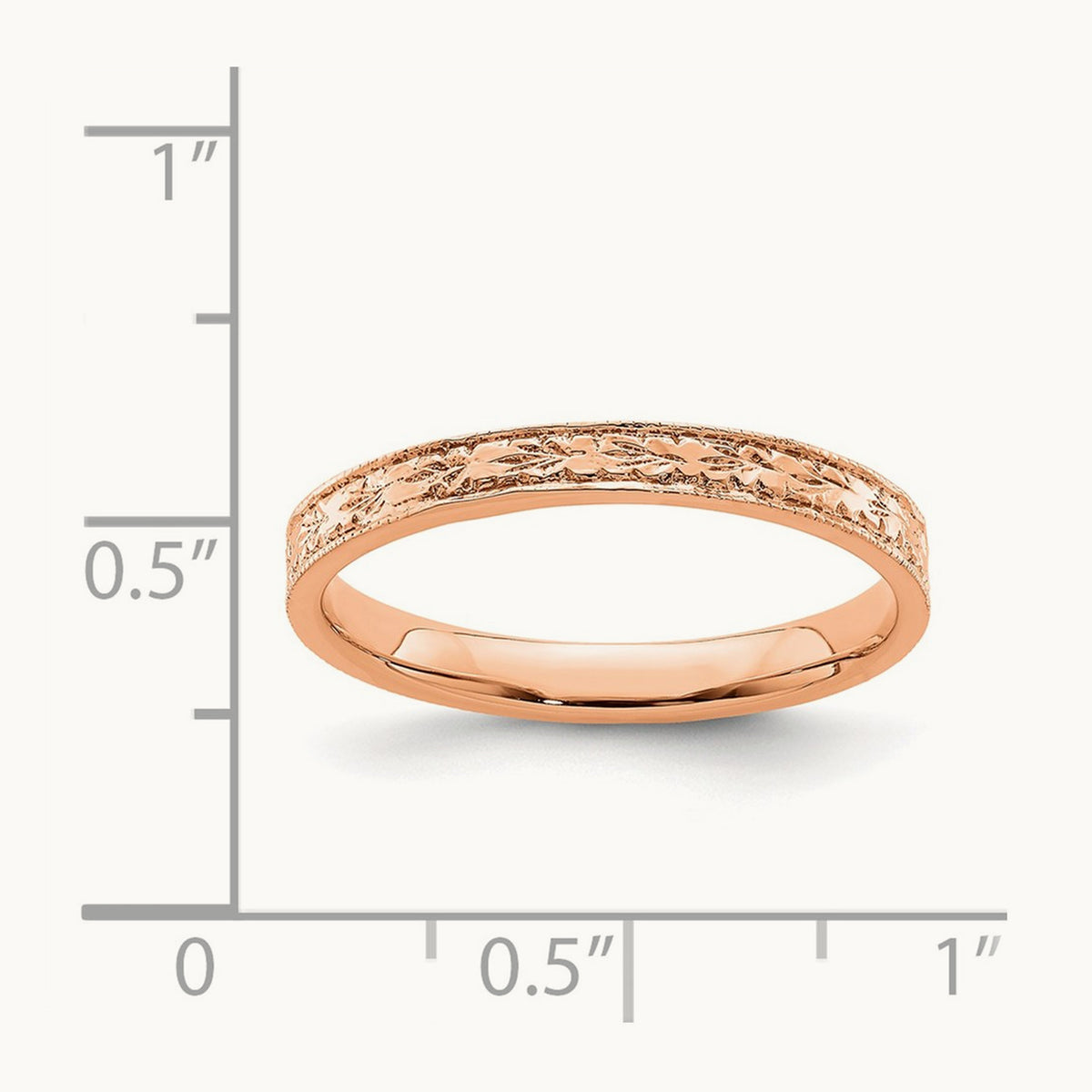 Polished Floral Band — 14K Rose Gold