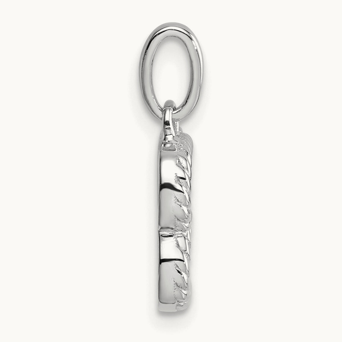 Twisted with Diamond Charm — 14K White Gold, B