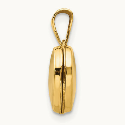 Polished Plain Heart Locket, 14K
