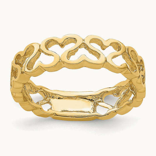 Polished Heart Band, 14K